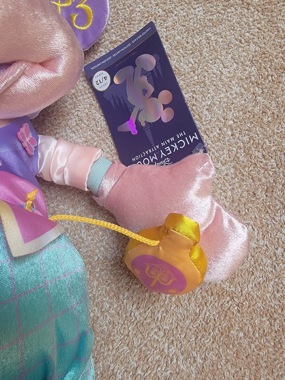 Disney Plush Mickey Mouse in Lavender, Pink & Teal Pastels